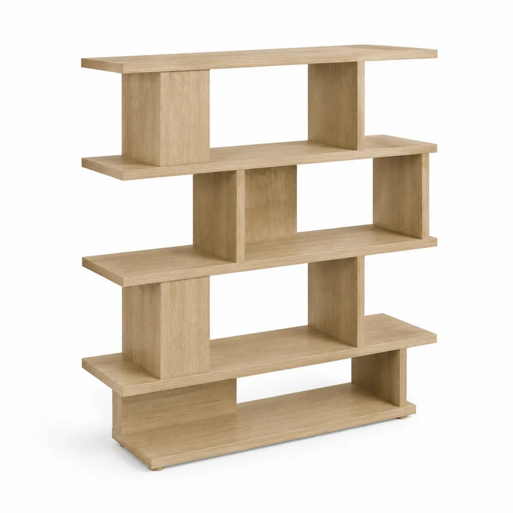 Bücherregal 160 x 35 x 180 cm MDF Holzdekor Rechteckig Natur Standregal