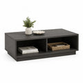 Couchtisch MDF Rechteckig Schwarz mit offenen Ablagefächern 120 x 60 x 40 cm