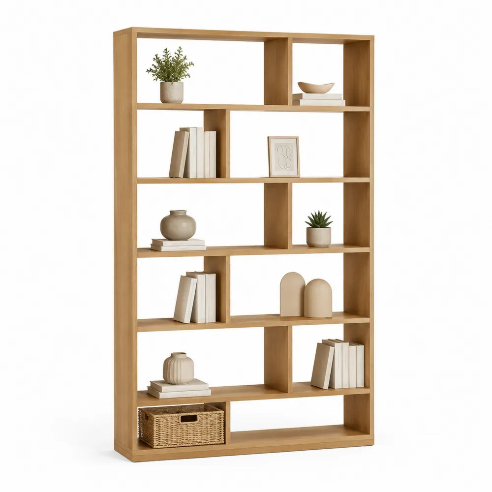 Bücherregal Standregal 120x35x200 cm MDF Rechteckig Natur