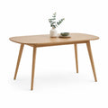 Esstisch oval MDF Eiche Optik Naturfarbe 180 x 90 x 75 cm