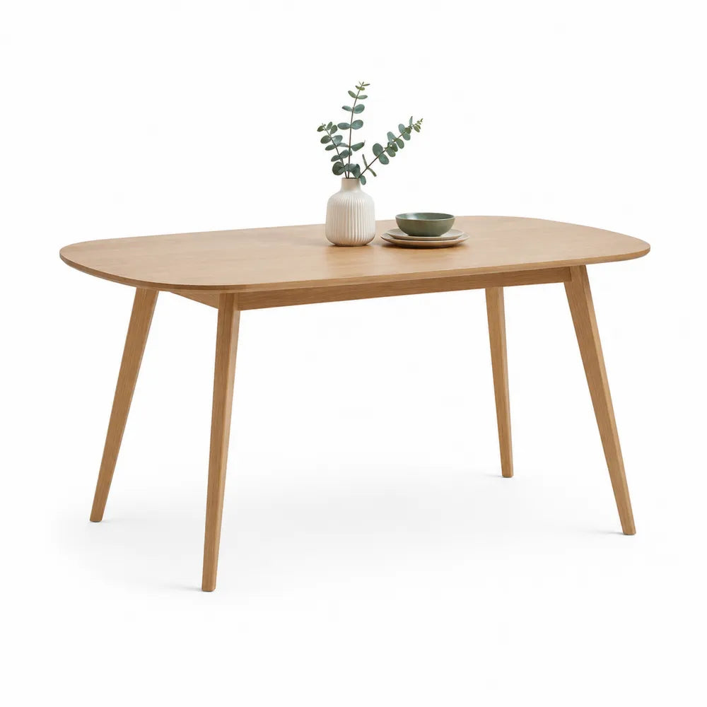 Esstisch oval MDF Eiche Optik Naturfarbe 180 x 90 x 75 cm