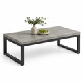 Couchtisch 120x60x40 cm MDF Stahl Rechteckig Grau Schwarz mit Betonoptik Tischplatte